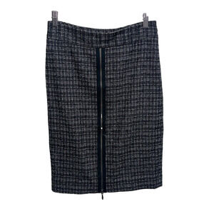 Classiques Entier Black and Gray Plaid Wool Blend Skirt Size‎ 2